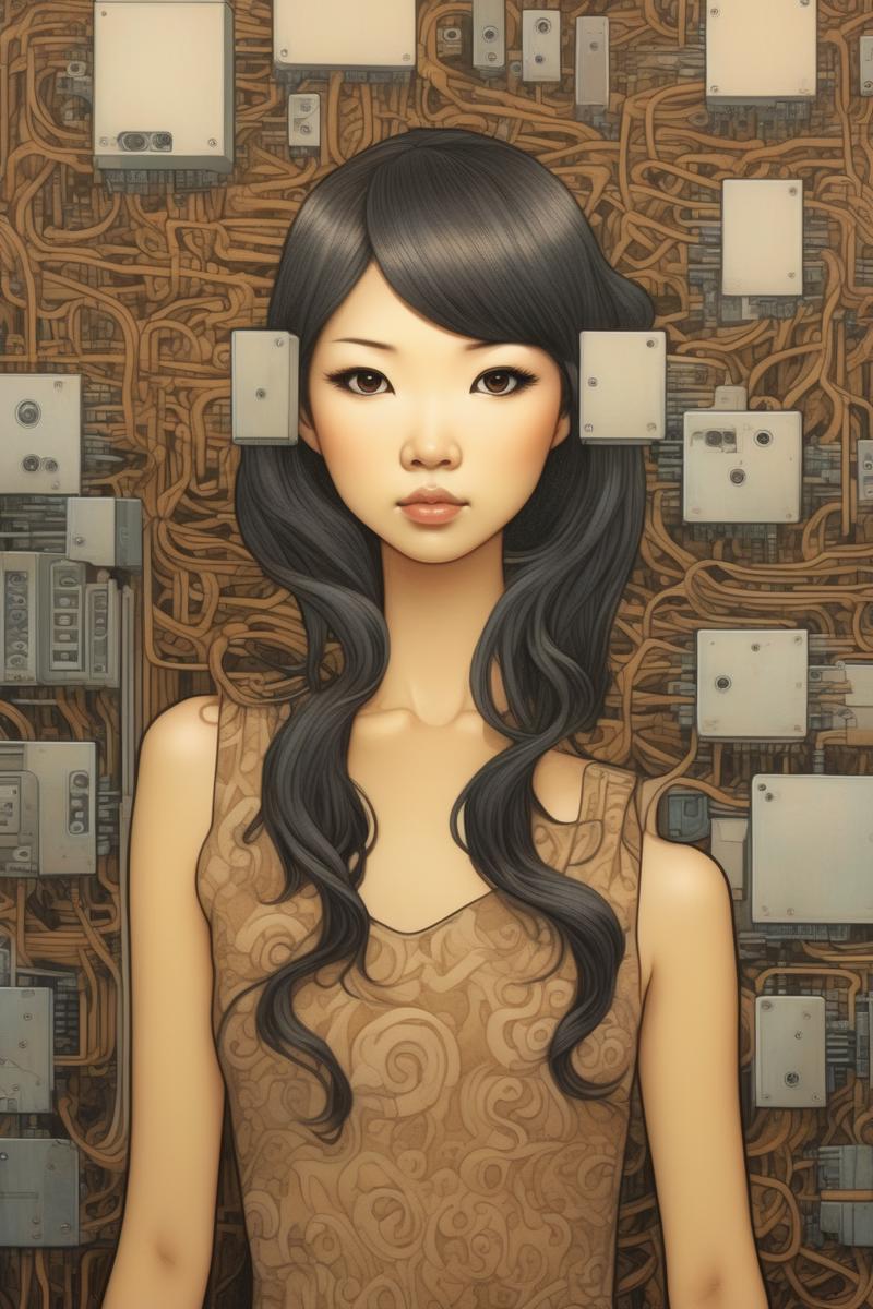 00039-1086812282-_lora_Audrey Kawasaki Style_1_Audrey Kawasaki Style - portrait of a young amused dazzingly gorgeous asian woman technology worke.png